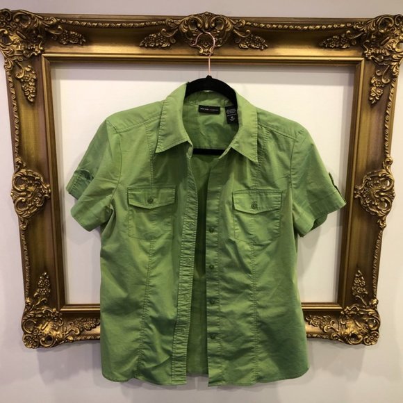 Sage Green Short Sleeve Button Down - Picture 1 of 3